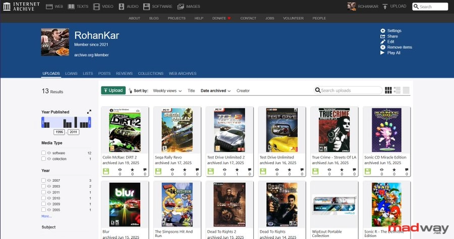 Archived classic games